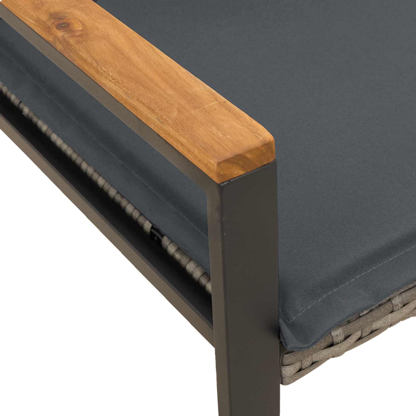 bänk med kudde Grå och mörkgrå 115 x 65 x 72 cm Rotting