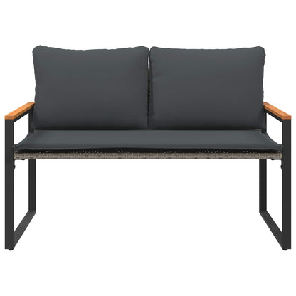 bänk med kudde Grå och mörkgrå 115 x 65 x 72 cm Rotting
