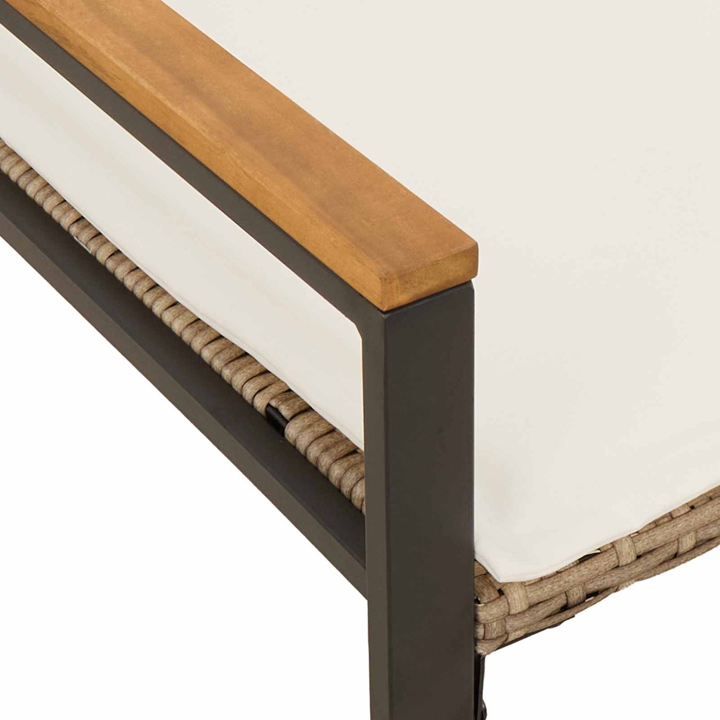 bänk med kudde Beige och krämvit 115 x 65 x 72 cm Rotting