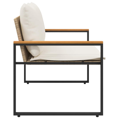 bänk med kudde Beige och krämvit 115 x 65 x 72 cm Rotting