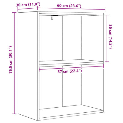 Hyllsystem Svart Ek 60 x 30 x 76.5 cm Konstruerat trä