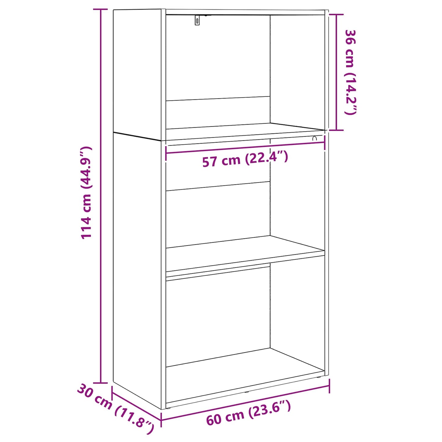 Hyllsystem Svart Ek 60 x 30 x 76.5 cm Konstruerat trä