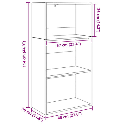 Hyllsystem Svart Ek 60 x 30 x 76.5 cm Konstruerat trä