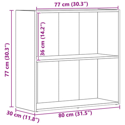 Hyllsystem Svart Ek 60 x 30 x 76.5 cm Konstruerat trä