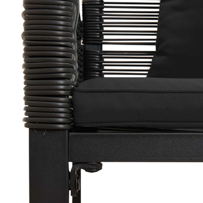 Utemöbelset med kudde 3 pcs Svart PE Rattan
