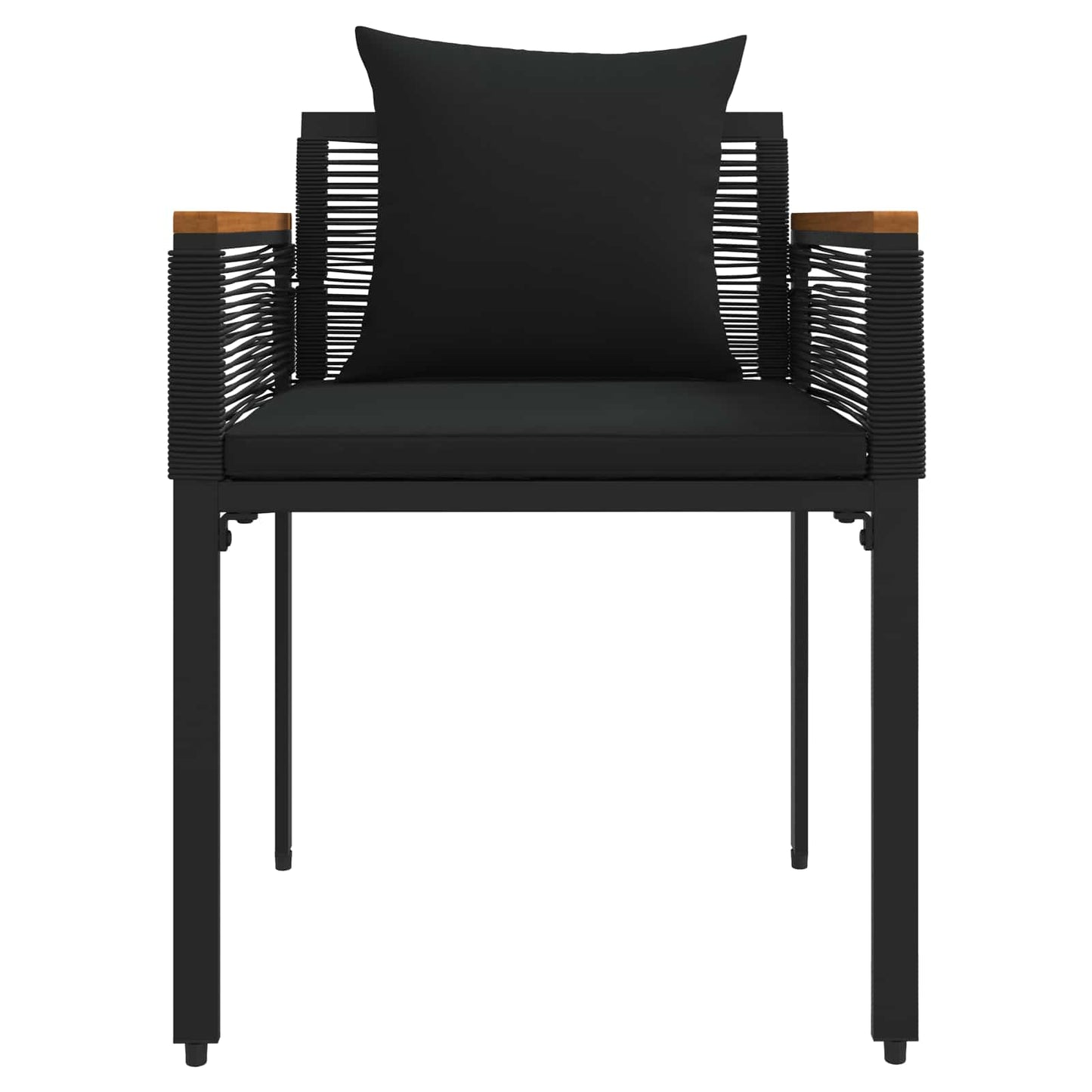 Utemöbelset med kudde 3 pcs Svart PE Rattan