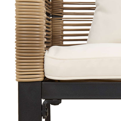 Utemöbelset med kudde 3 pcs Beige och krämvit PE Rattan