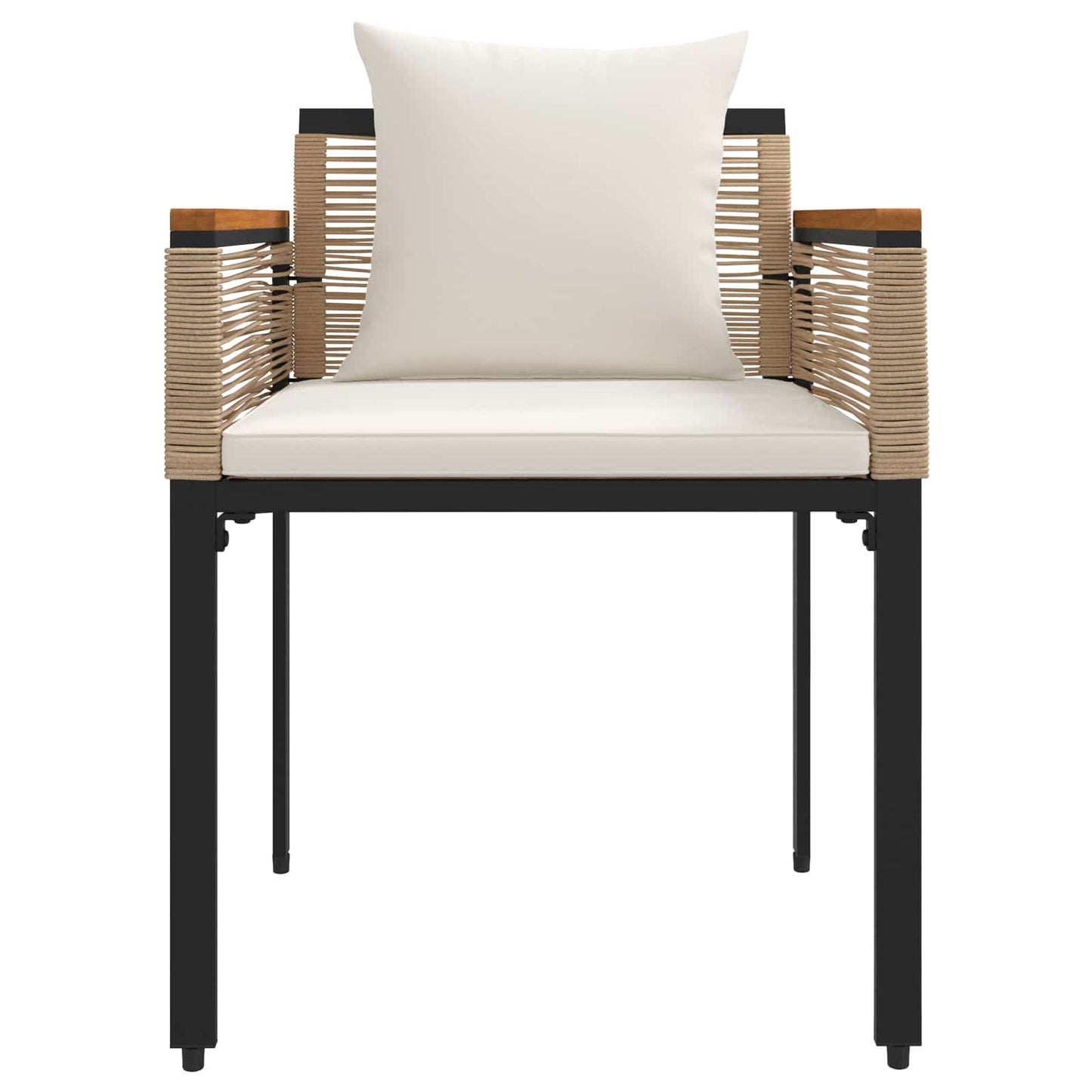 Utemöbelset med kudde 3 pcs Beige och krämvit PE Rattan