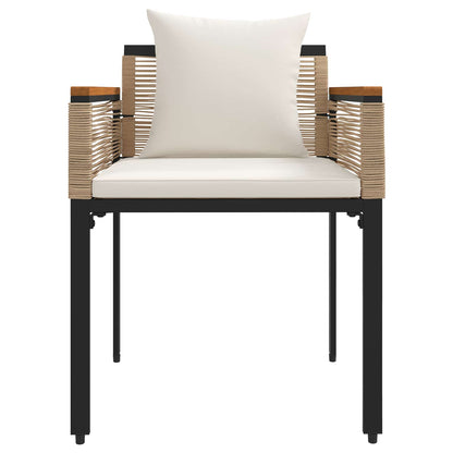 Utemöbelset med kudde 3 pcs Beige och krämvit PE Rattan