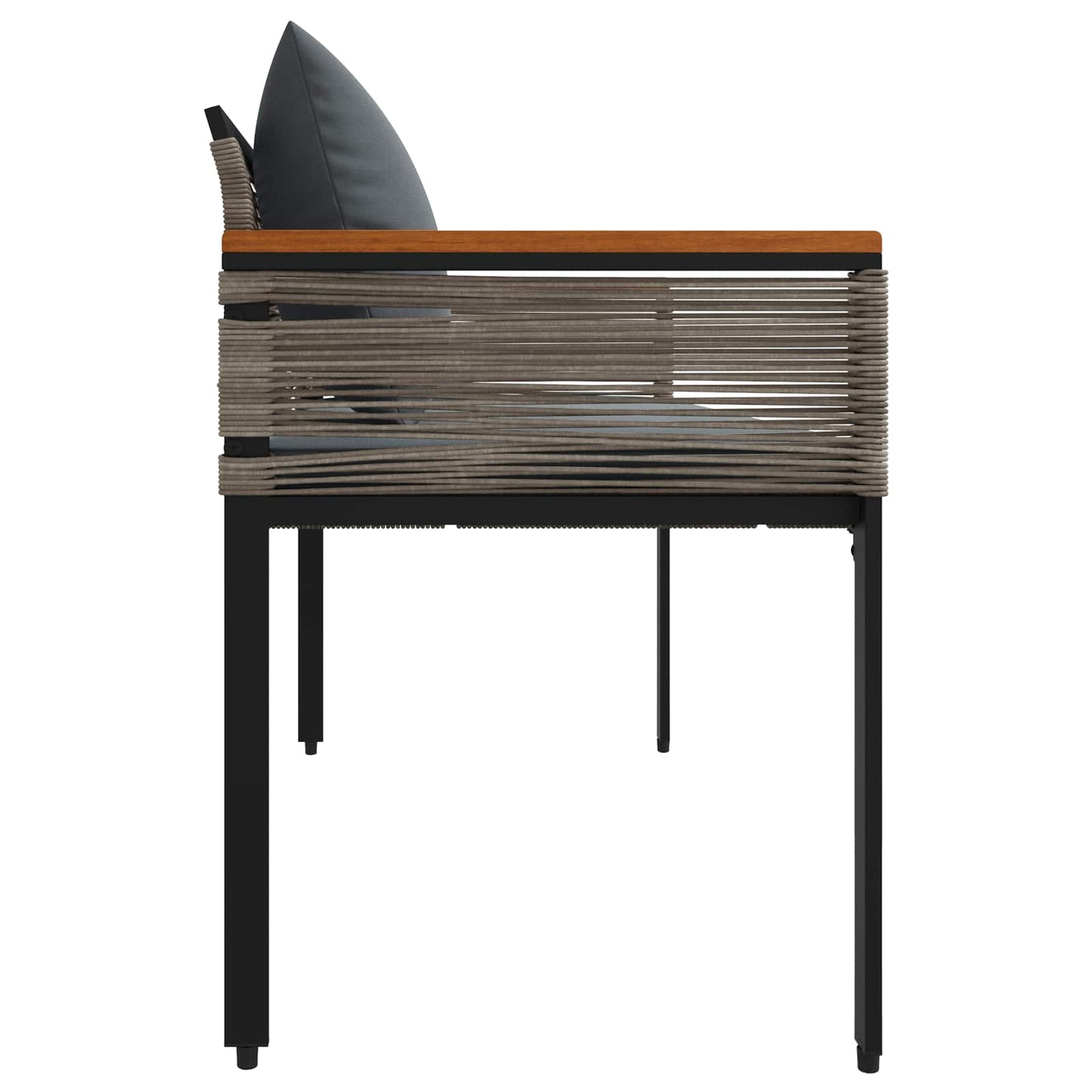 Utomhusbänk Grå och mörkgrå 117 x 54 x 74.5 cm konstrotting