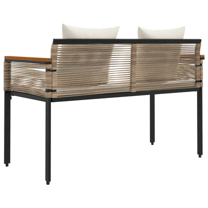 Utomhusbänk Beige och krämvit 117 x 54 x 74.5 cm konstrotting