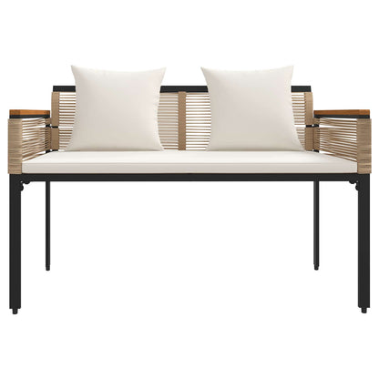 Utomhusbänk Beige och krämvit 117 x 54 x 74.5 cm konstrotting