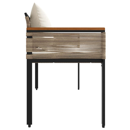 Utomhusbänk Beige och krämvit 117 x 54 x 74.5 cm konstrotting