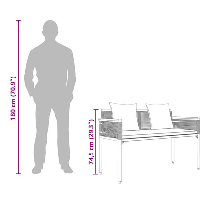 Utomhusbänk Beige och krämvit 117 x 54 x 74.5 cm konstrotting