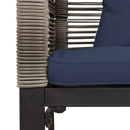 Utomhusbänk Grå och Marinblå 117 x 54 x 74.5 cm konstrotting