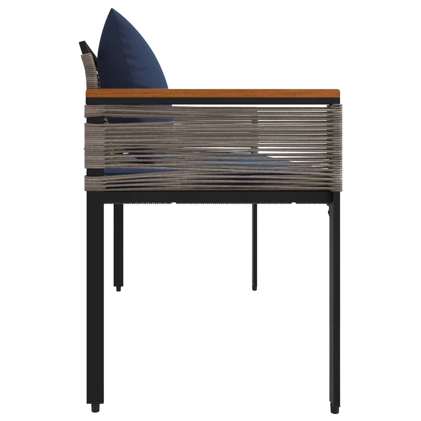 Utomhusbänk Grå och Marinblå 117 x 54 x 74.5 cm konstrotting