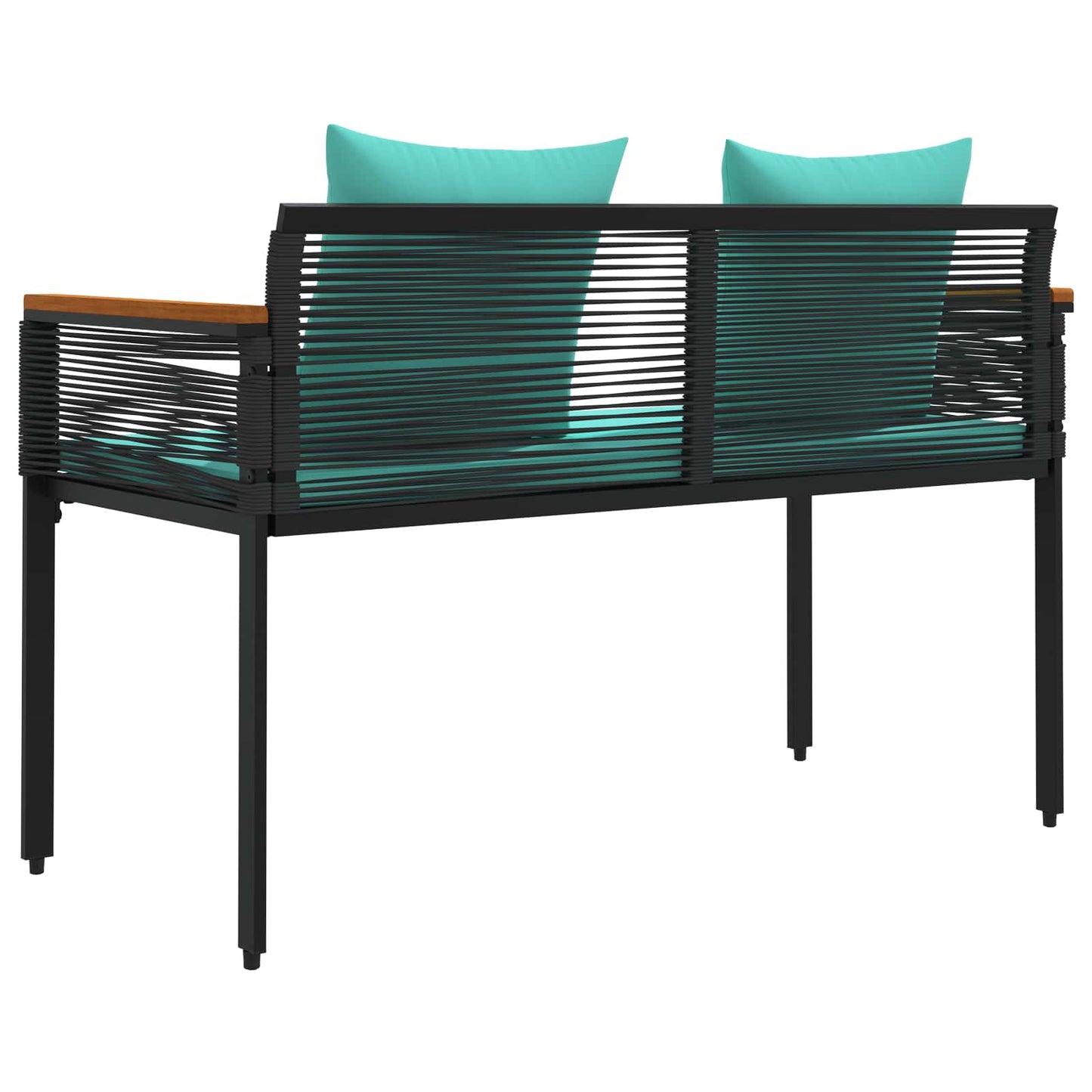 Utomhusbänk Svart och turkos 117 x 54 x 74.5 cm konstrotting