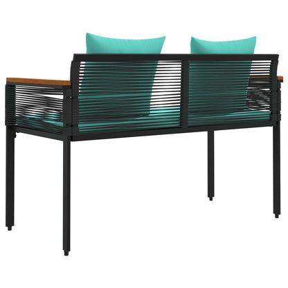 Utomhusbänk Svart och turkos 117 x 54 x 74.5 cm konstrotting