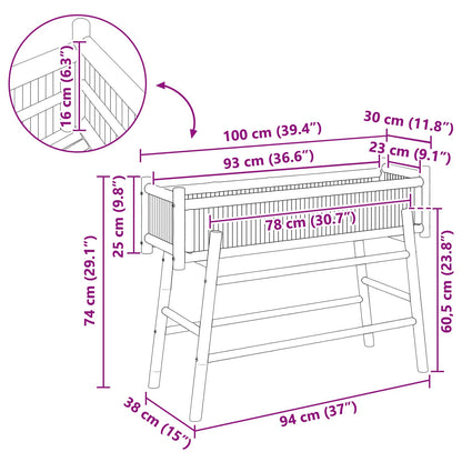 Trädgårdsplanta med hållare Naturfärg 100 x 38 x 74 cm Bambus