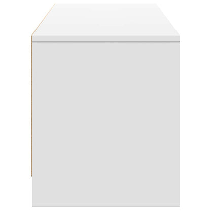 TV-skåp med led med låda Vit 165 x 34 x 40 cm Konstruerat trä