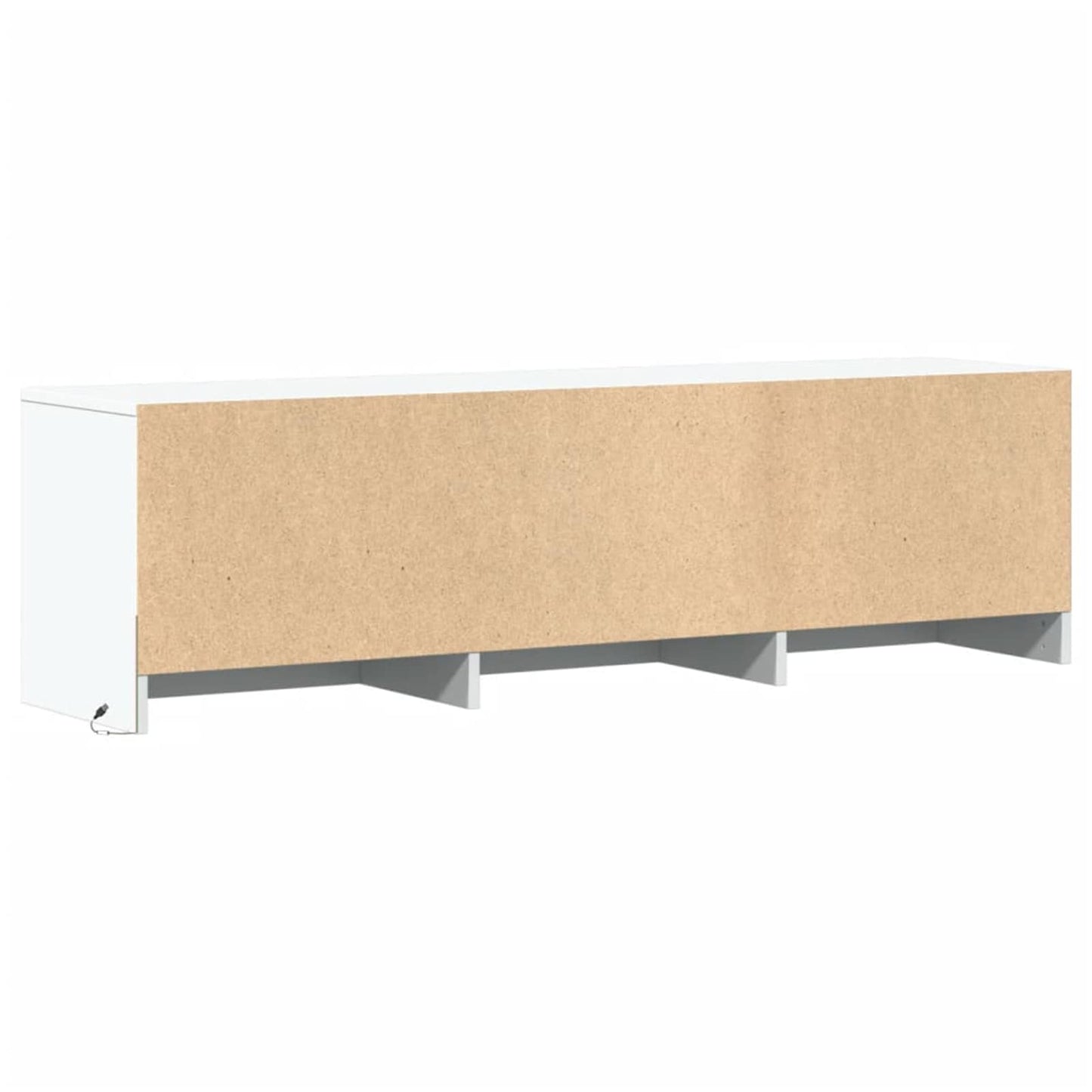 TV-skåp med led med låda Vit 140 x 34 x 40 cm Konstruerat trä