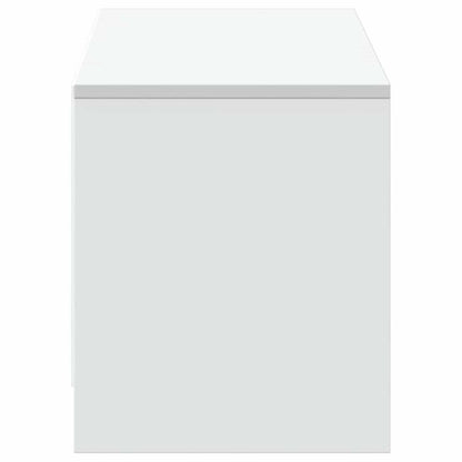 TV-skåp med led med låda Vit 140 x 34 x 40 cm Konstruerat trä