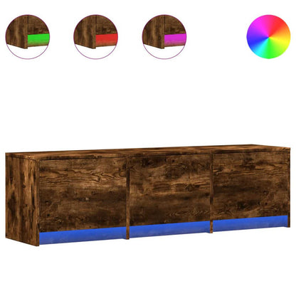 TV-skåp med led Rökt ek 140 x 34 x 40 cm Konstruerat trä