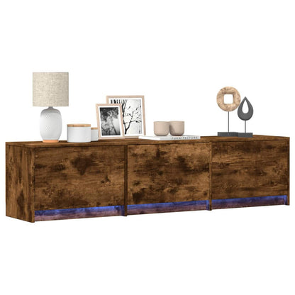 TV-skåp med led Rökt ek 165 x 34 x 40 cm Konstruerat trä