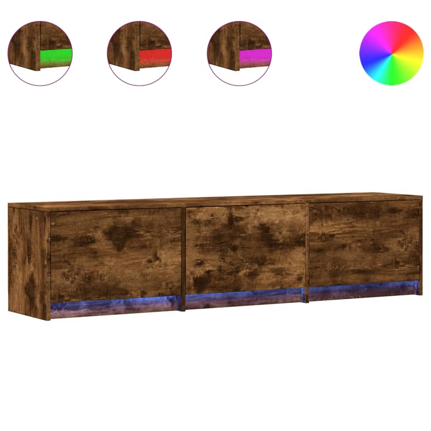 TV-skåp med led Rökt ek 165 x 34 x 40 cm Konstruerat trä