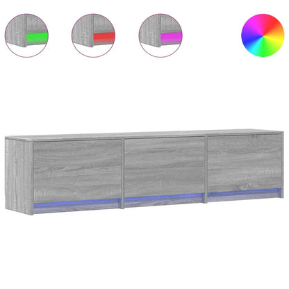 TV-skåp med led Grå Sonoma 165 x 34 x 40 cm Konstruerat trä
