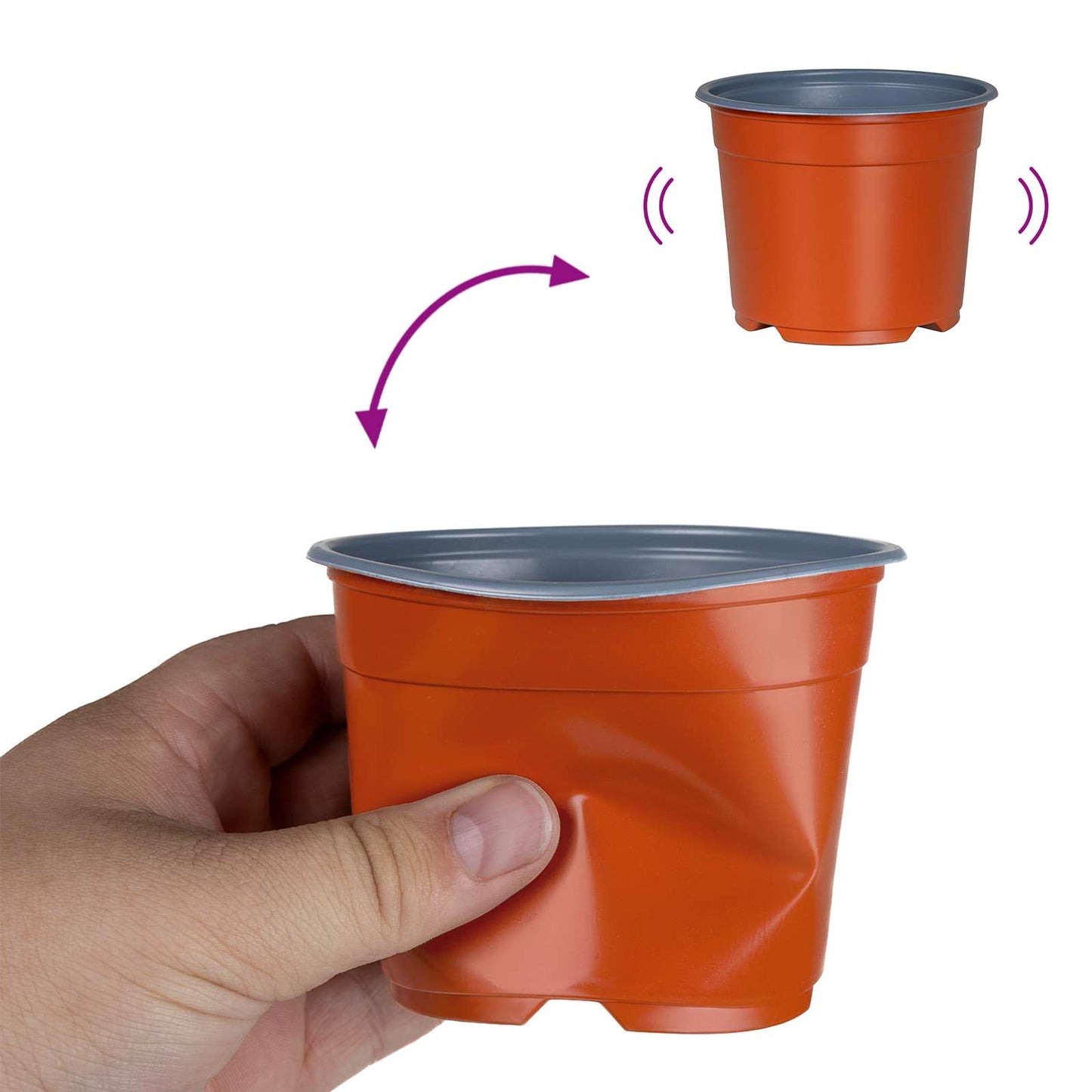 Rund Blomkruka 50 pcs Terracotta Ø 10 x 8 cm Plast