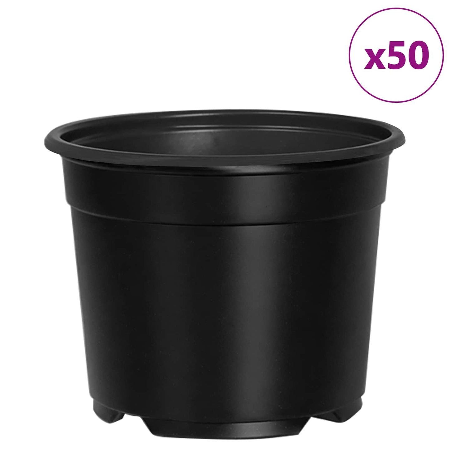 Rund Blomkruka 50 pcs Svart Ø 10 x 8 cm Plast