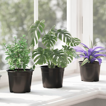 Rund Blomkruka 100 pcs Svart Ø 10 x 8 cm Plast