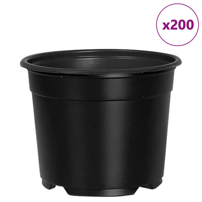 Rund Blomkruka 200 pcs Svart Ø 10 x 8 cm Plast
