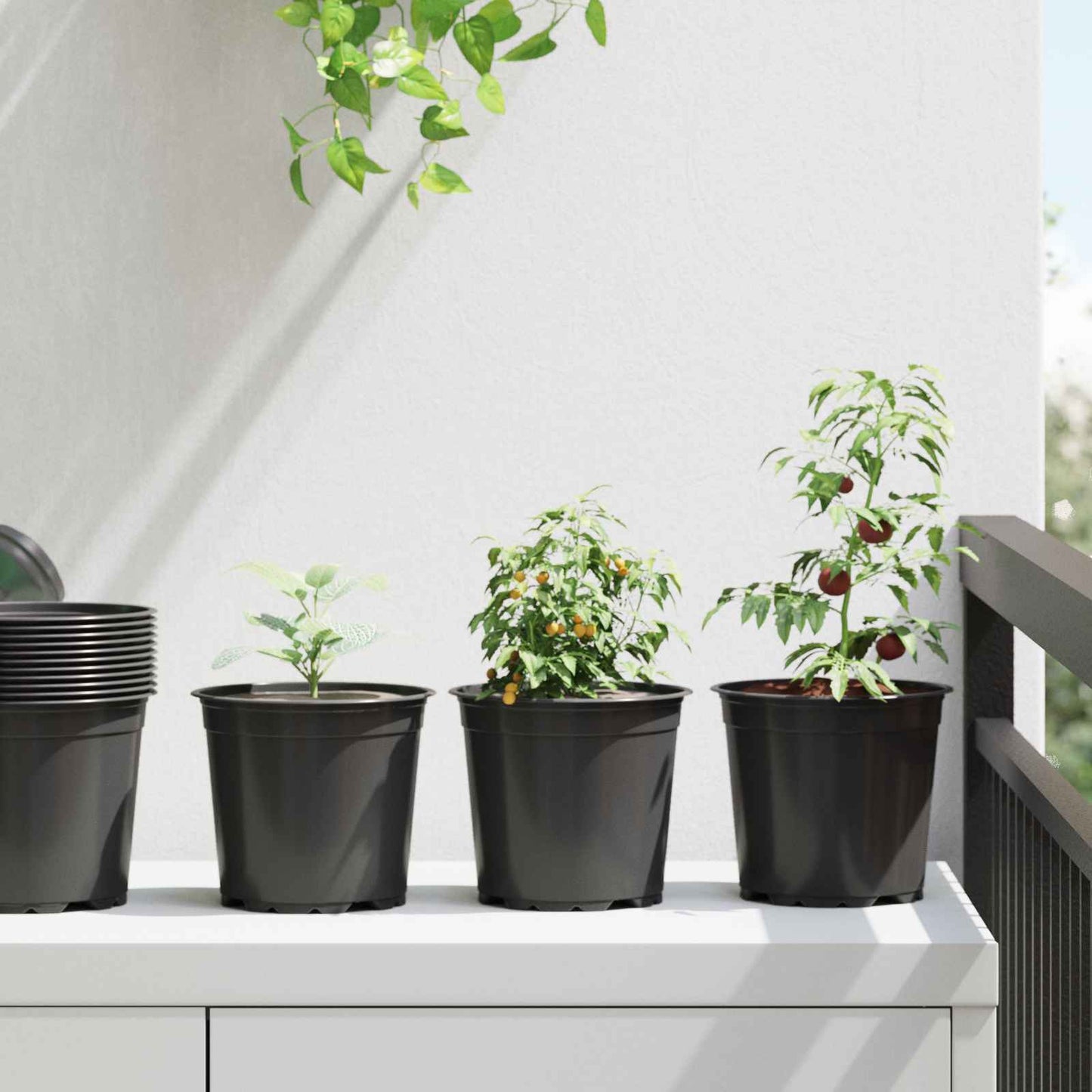 Blomkruka 200 pcs Svart Ø 15 x 13 cm Plast