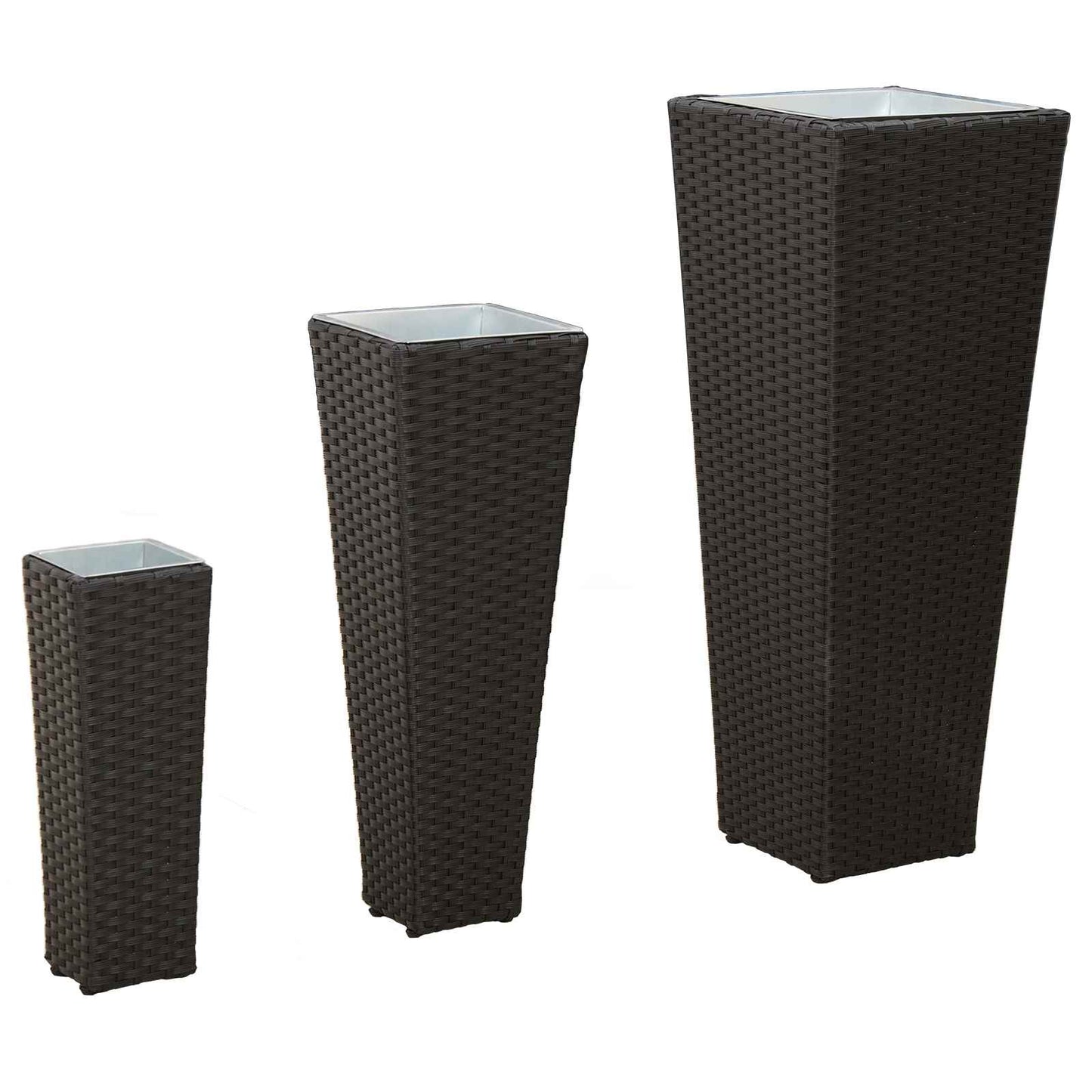 Utomhusset 3 pcs Svart Metall
