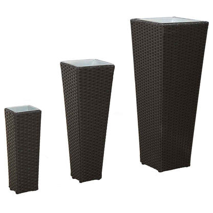 Utomhusset 3 pcs Svart Metall