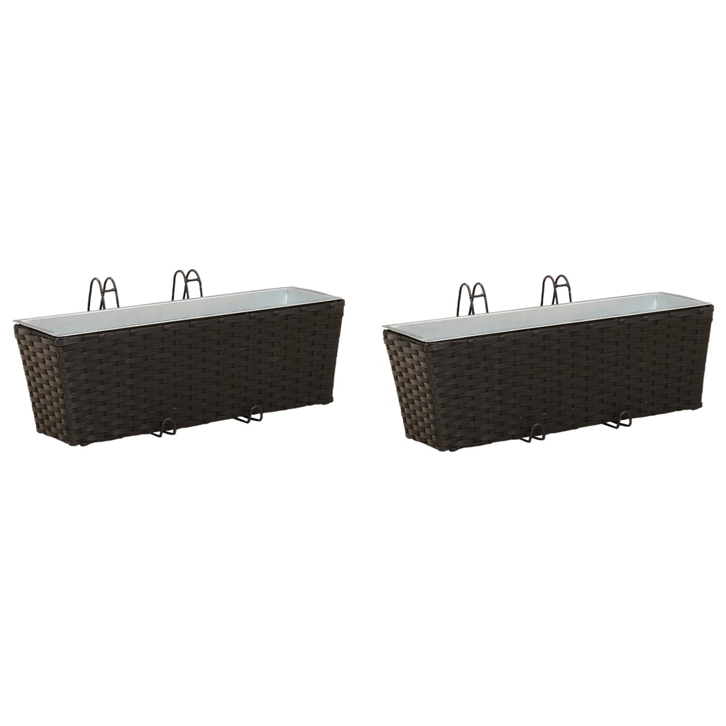 Räcke 2 pcs Svart 50 x 17 x 17 cm Metall