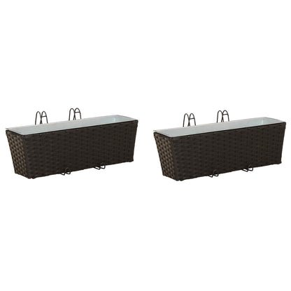 Räcke 2 pcs Svart 50 x 17 x 17 cm Metall