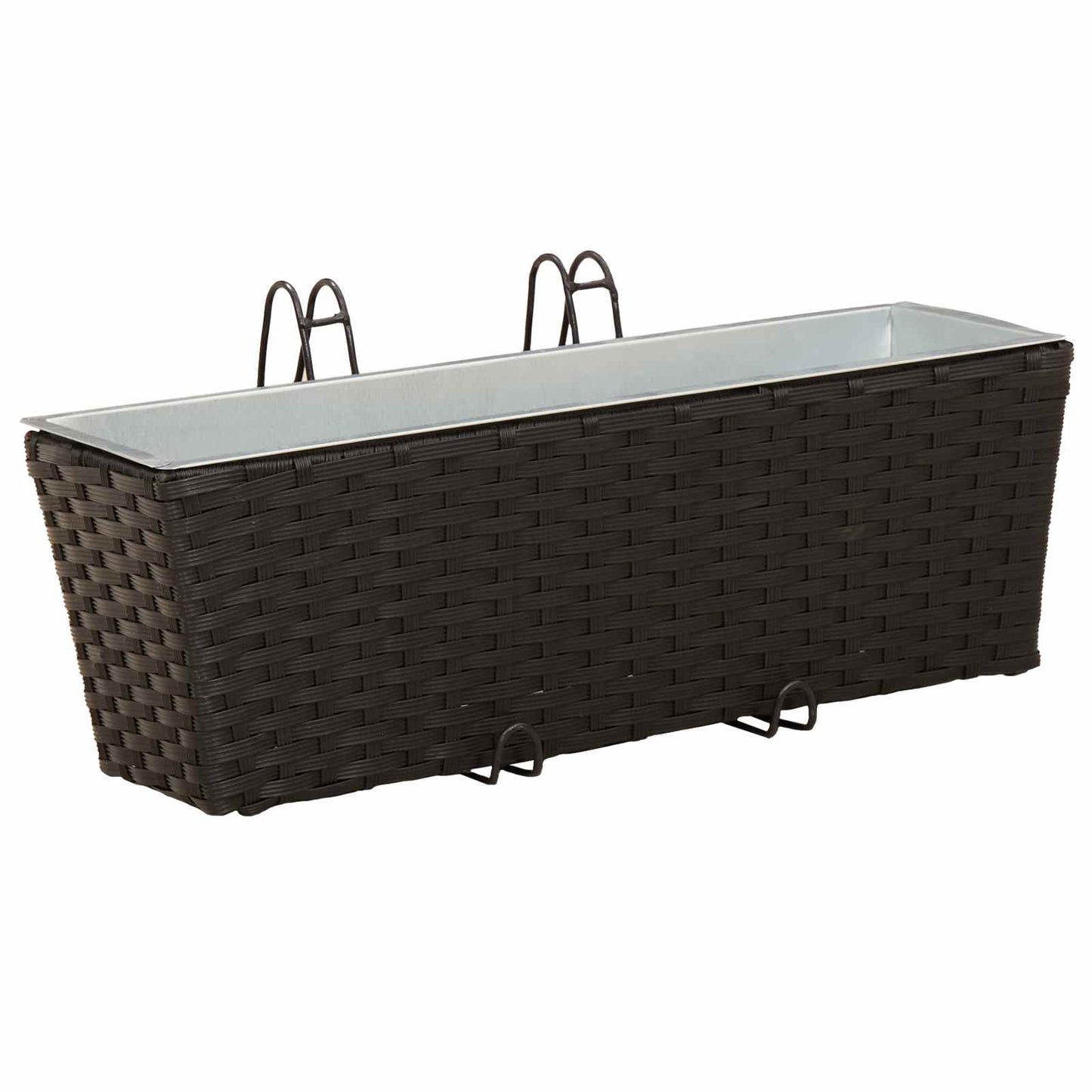 Räcke 2 pcs Svart 50 x 17 x 17 cm Metall