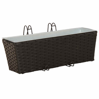 Räcke 2 pcs Svart 50 x 17 x 17 cm Metall