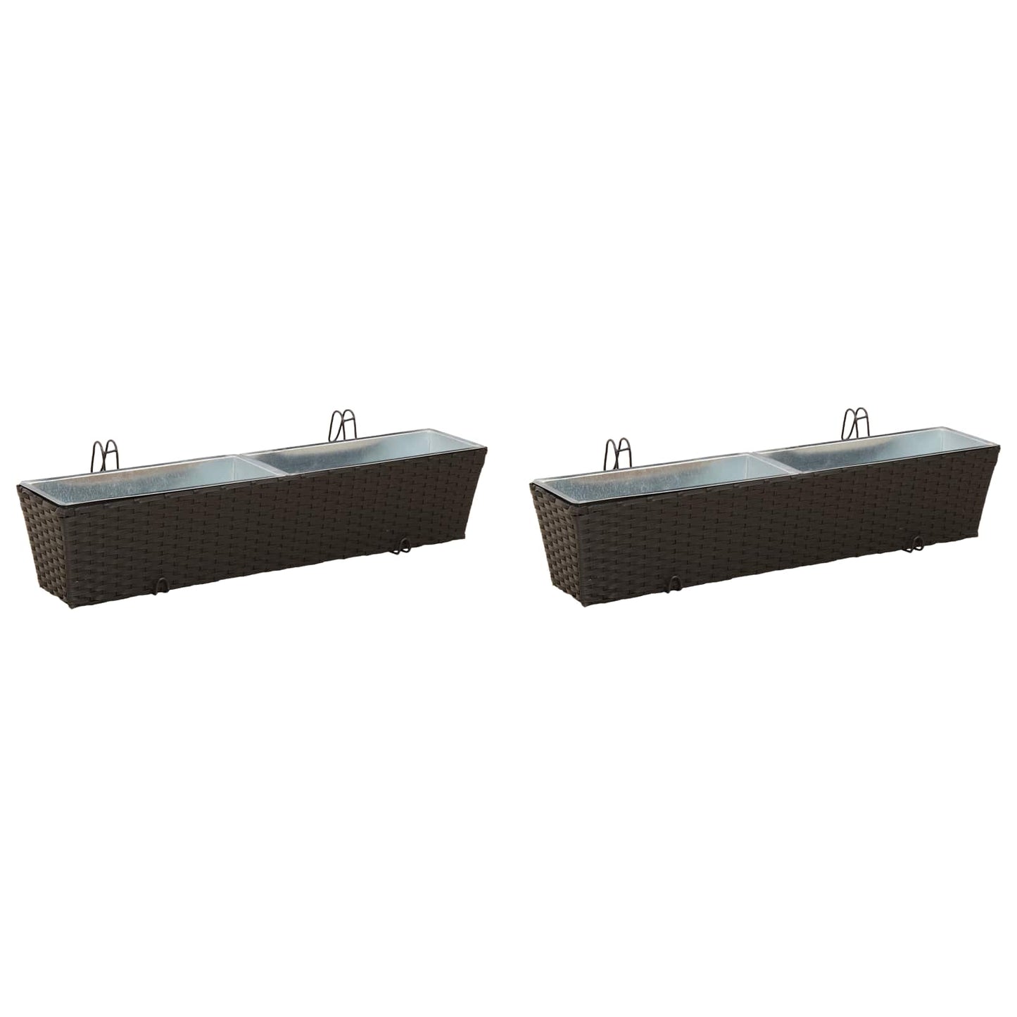 Räcke 2 pcs 80 x 17 x 17 cm Metall