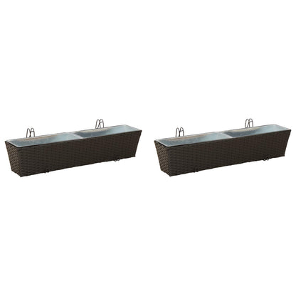 Räcke 2 pcs 80 x 17 x 17 cm Metall