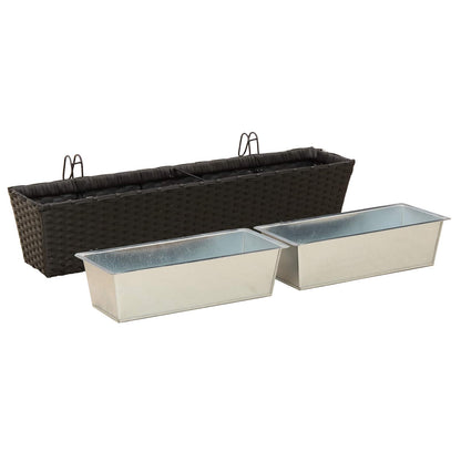 Räcke 2 pcs 80 x 17 x 17 cm Metall