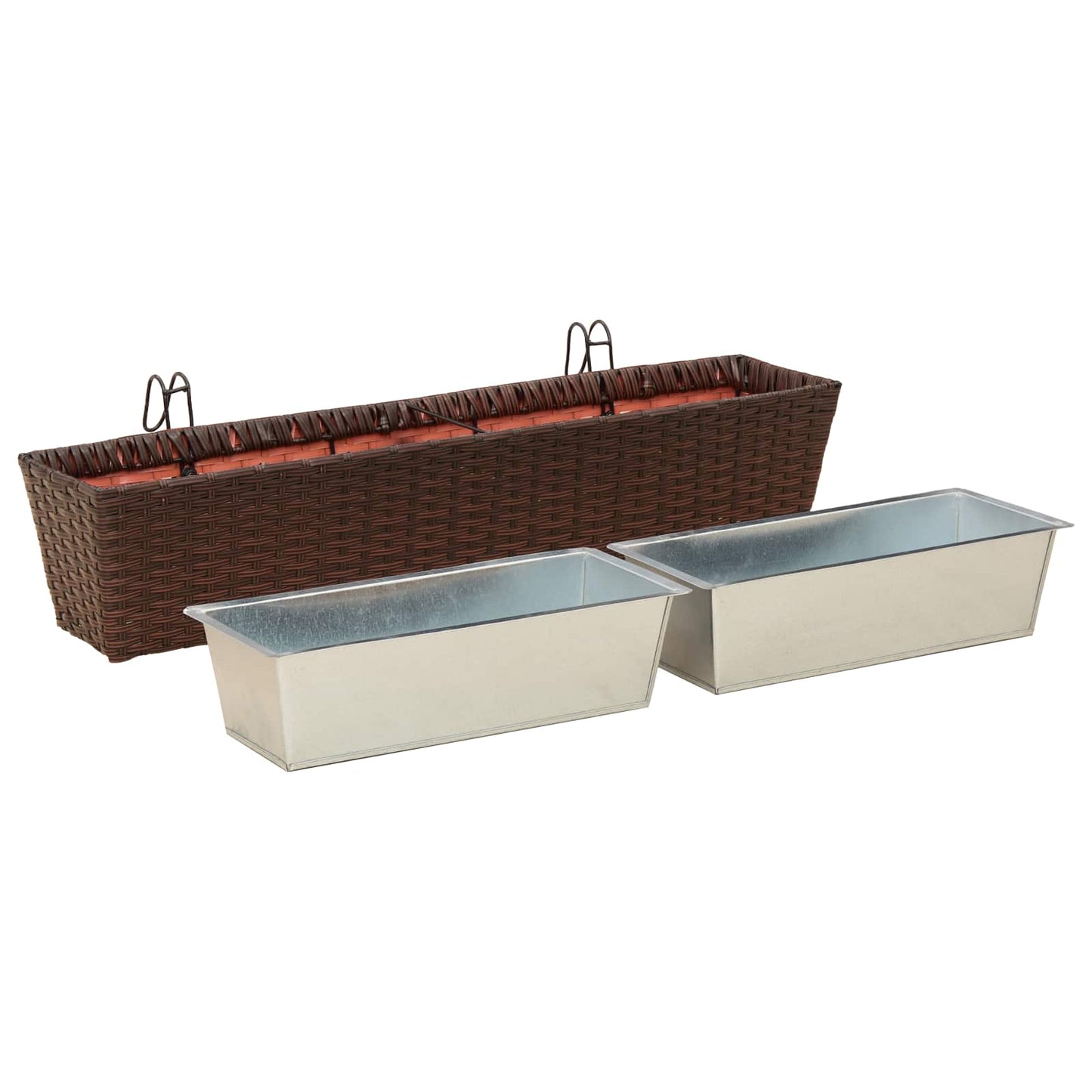 Räcke 2 pcs 80 x 17 x 17 cm Metall