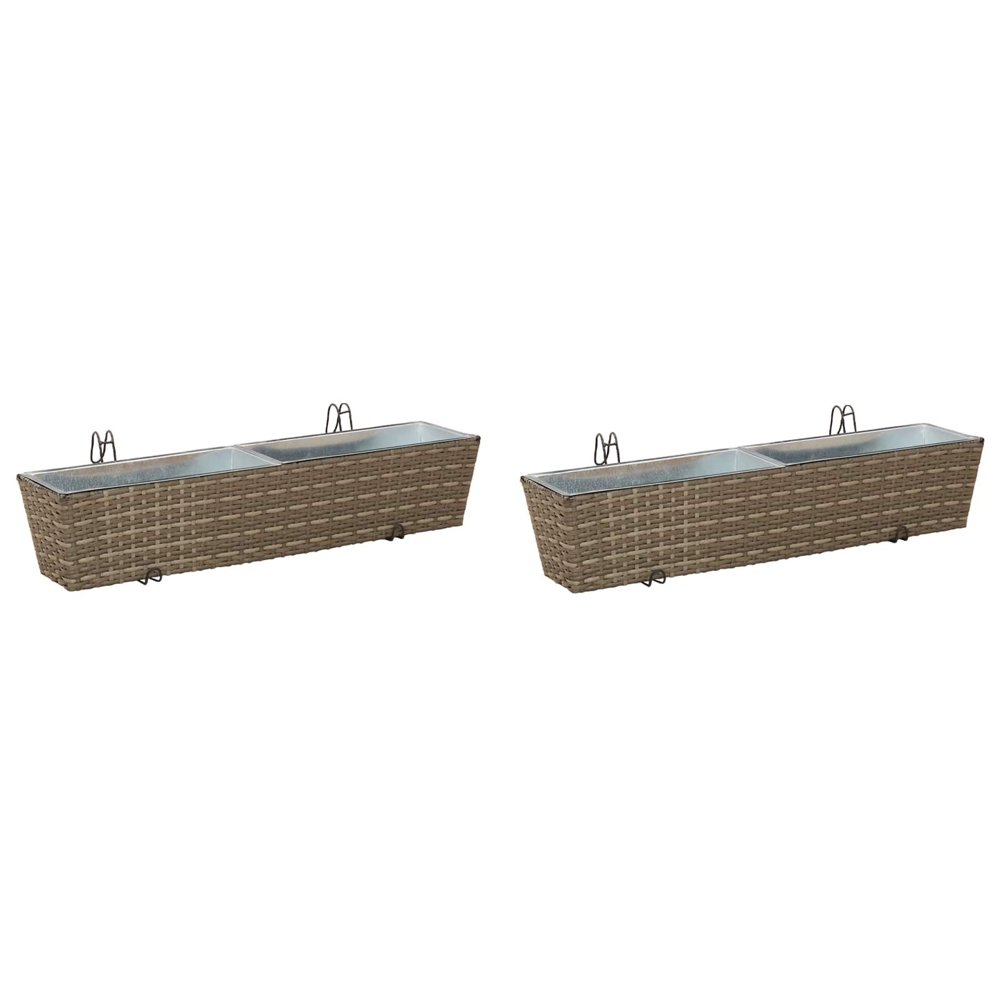 Räcke 2 pcs 80 x 17 x 17 cm Metall