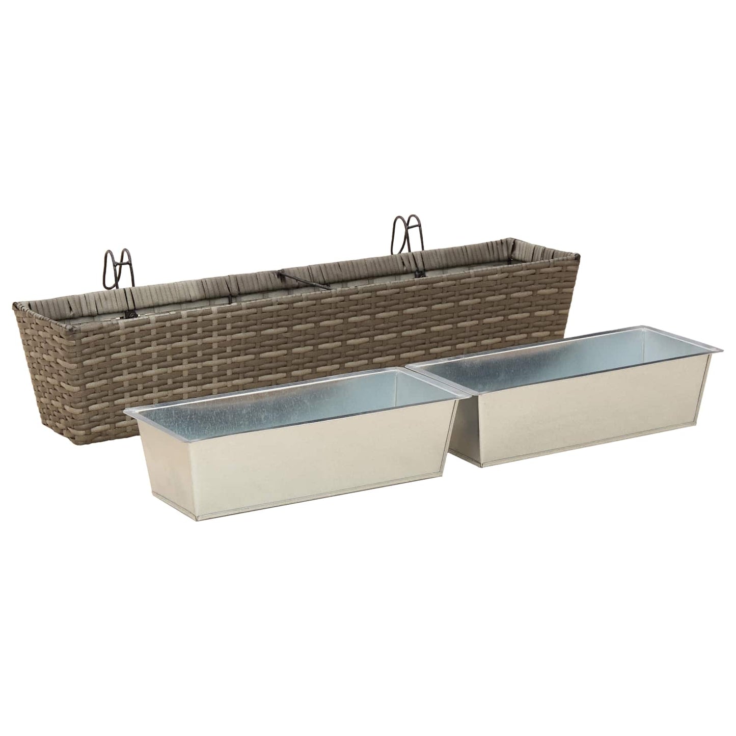 Räcke 2 pcs 80 x 17 x 17 cm Metall