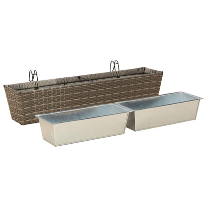 Räcke 2 pcs 80 x 17 x 17 cm Metall