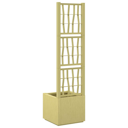 Trädgårdsplanterare med trellis Grön 36 x 36 x 140 cm PP