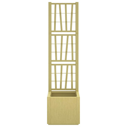 Trädgårdsplanterare med trellis Grön 36 x 36 x 140 cm PP